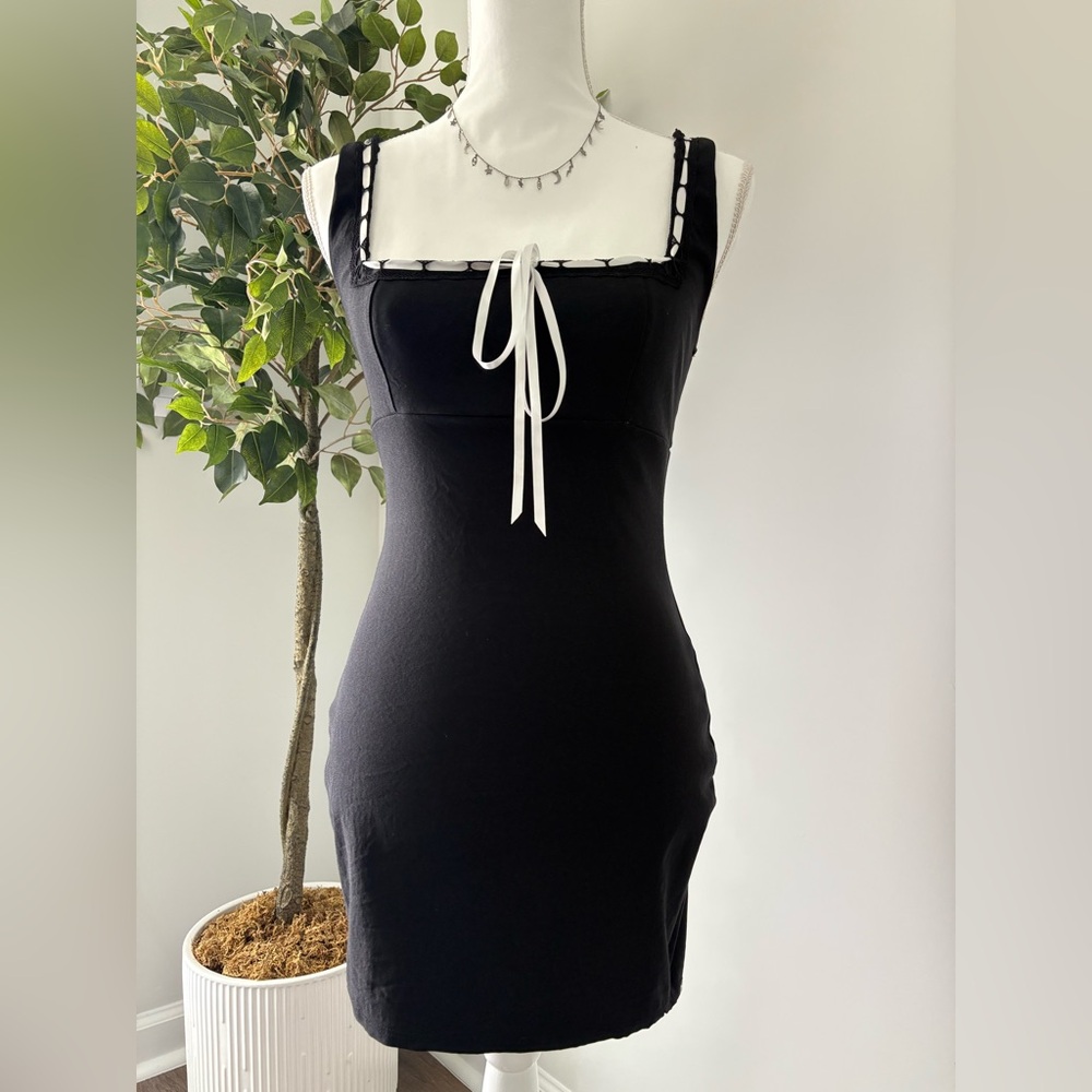 Ribbon Bow Bodycon Mini Dress